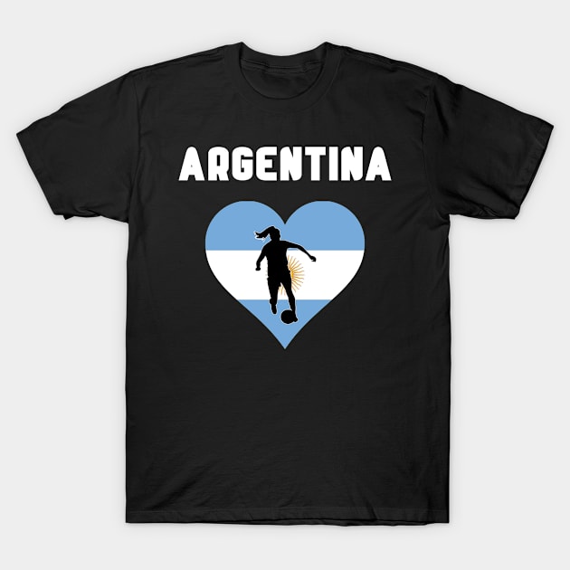 Argentina Women Football Player T-Shirt by Boo Face Designs